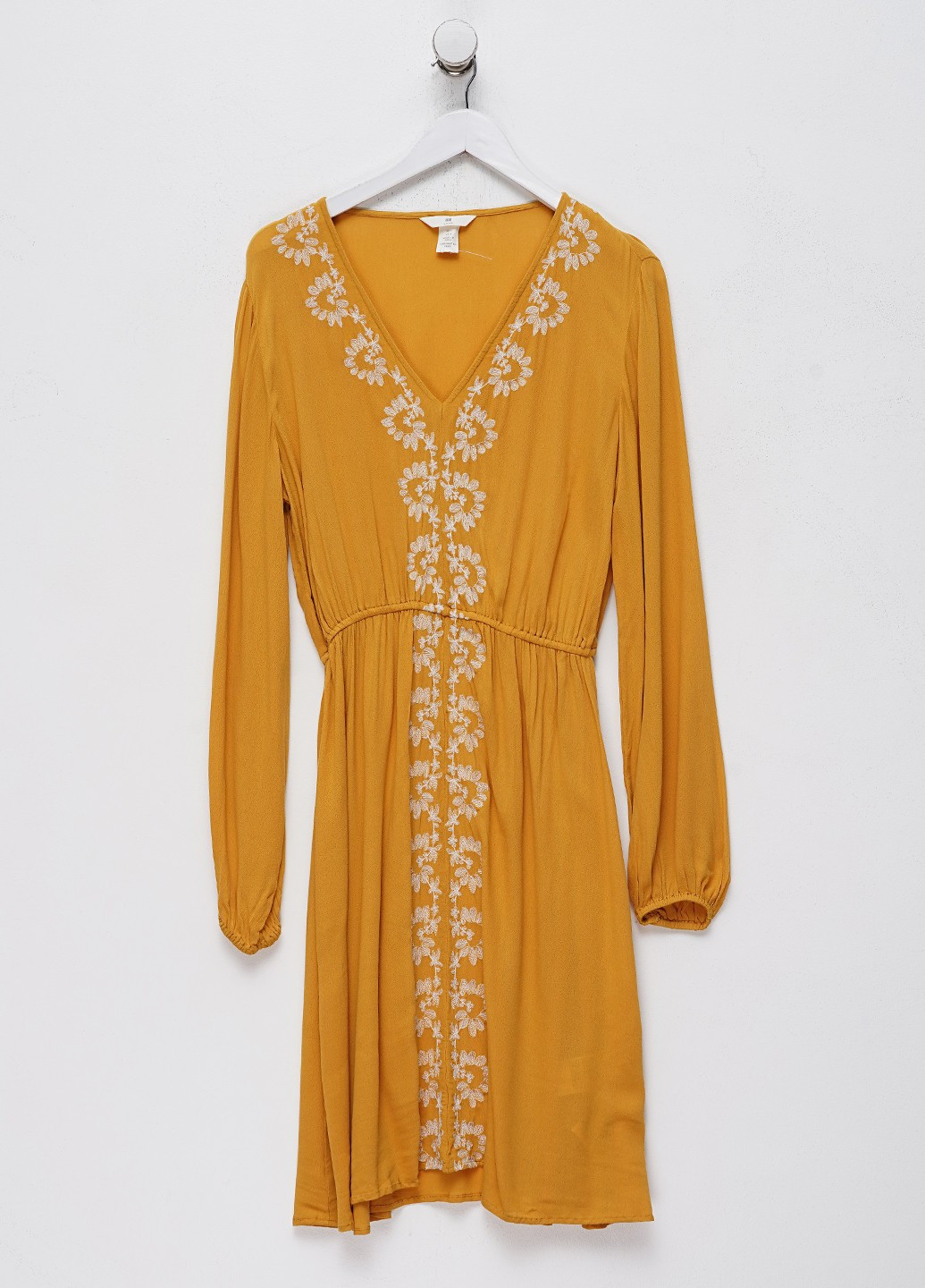 Оранжевое кэжуал платье клеш H&M однотонное