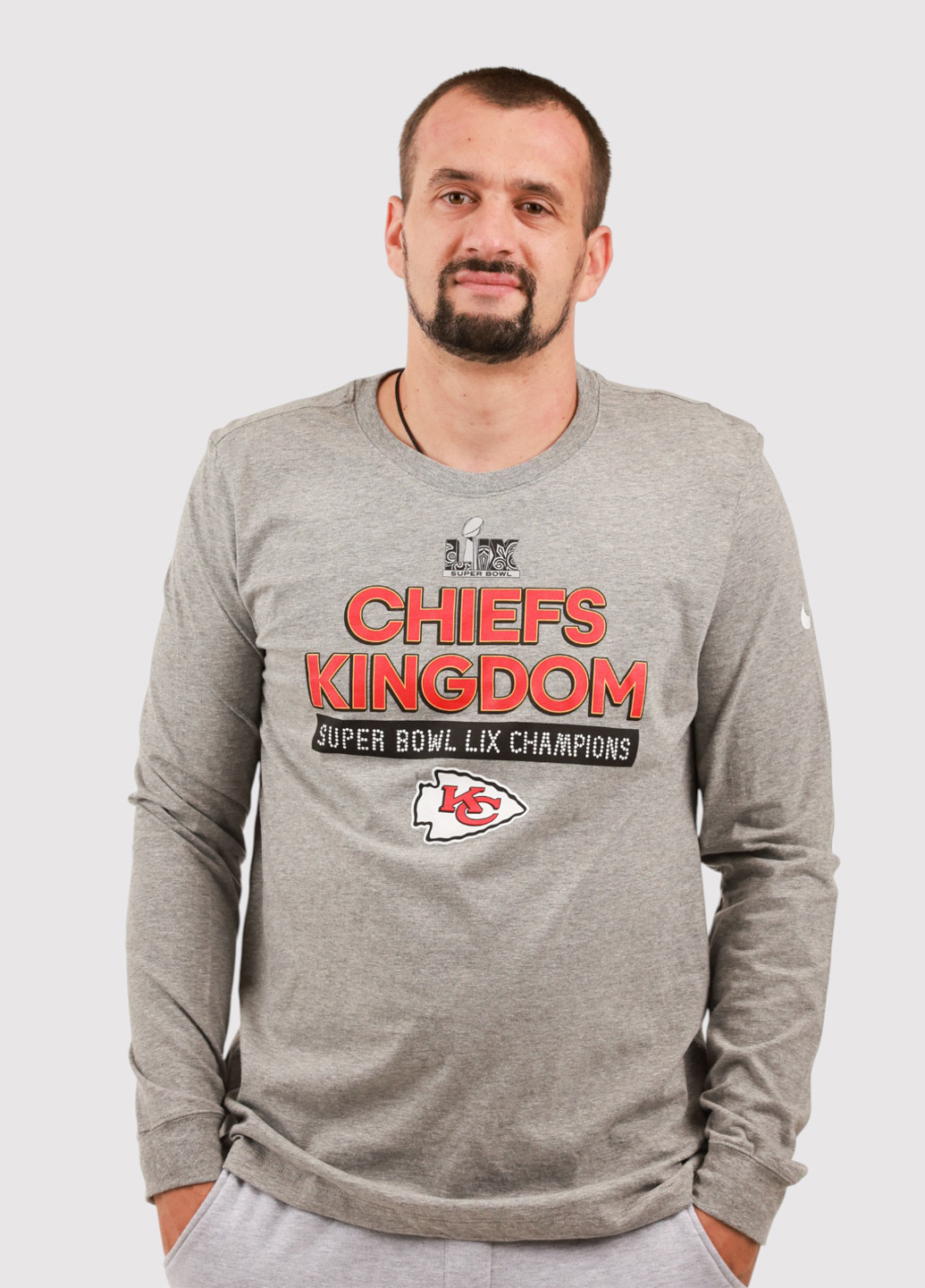 Лонгслів Nike напис сірий спортивні бавовна, трикотаж