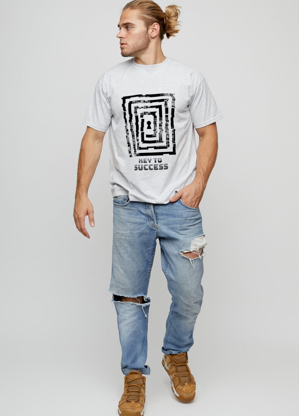 Сіра футболка чоловіча basic YAPPI