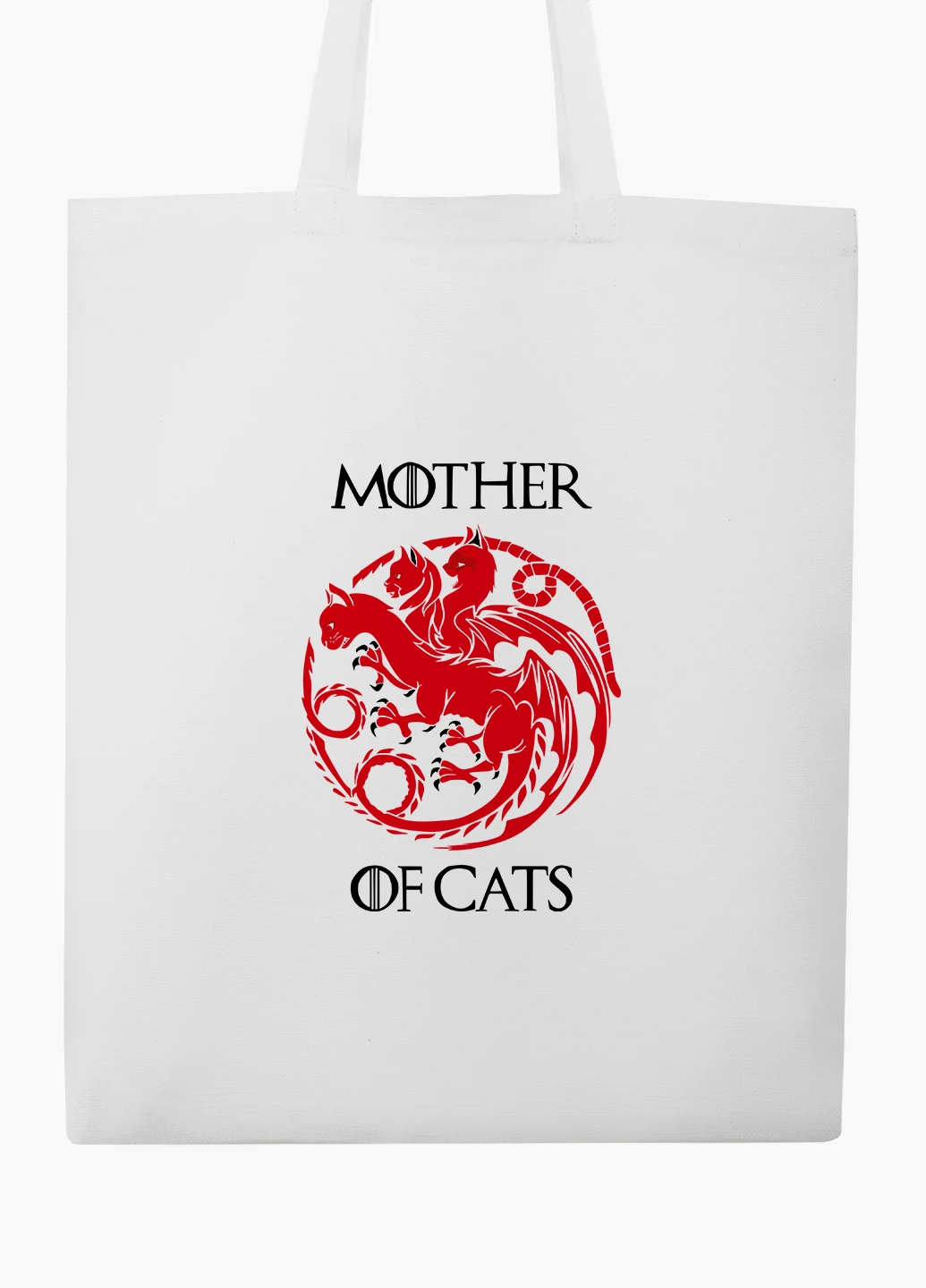 Еко сумка шоппер біла Мати котів (Mother Of Cats) (9227-2015-WT2) Еко сумка шоппер біла 41*35 см MobiPrint (219151232)