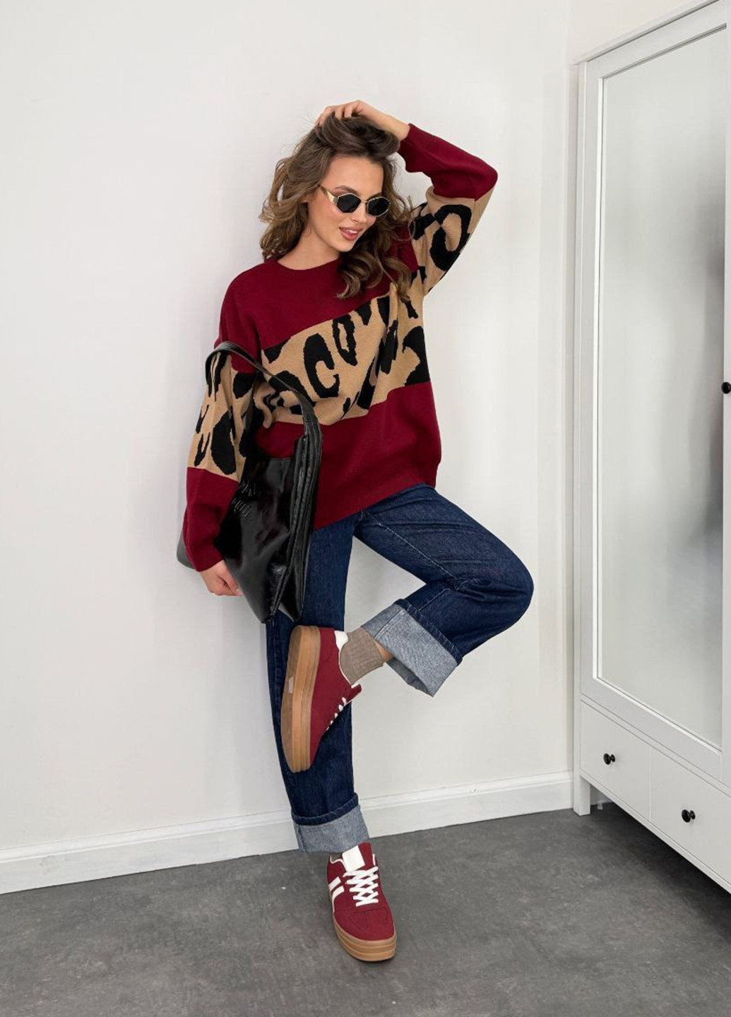 Бордовый демисезонный джемпер джемпер No Brand