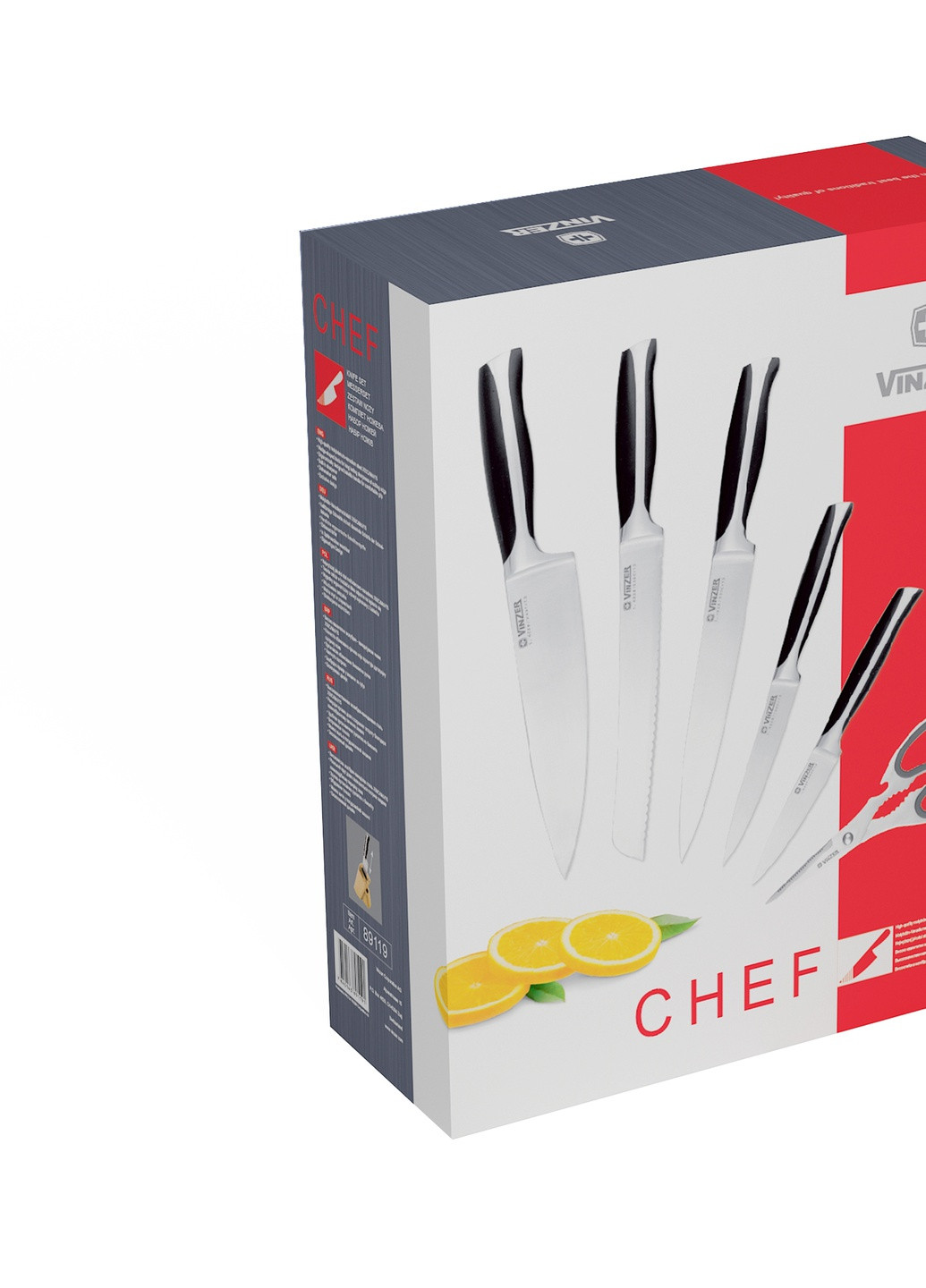 Набор ножей Chef 7 пр. [50119] Vinzer серые, высокоуглеродистая сталь