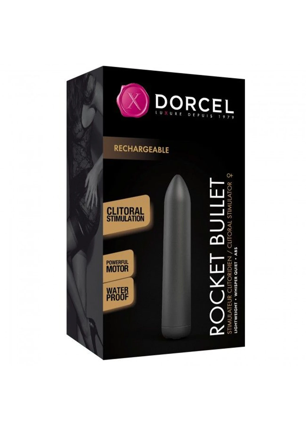 Перезаряжаемая вибропуля Rocket Bullet Black Dorcel (252297472)