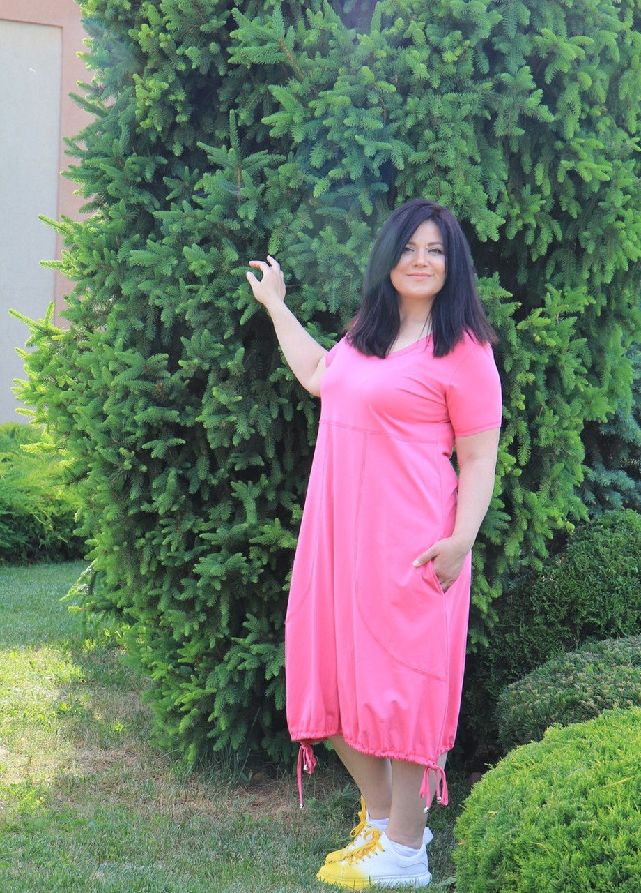 Фуксинова (кольору Фукія) кежуал сукня оверзайз V.O.G. однотонна