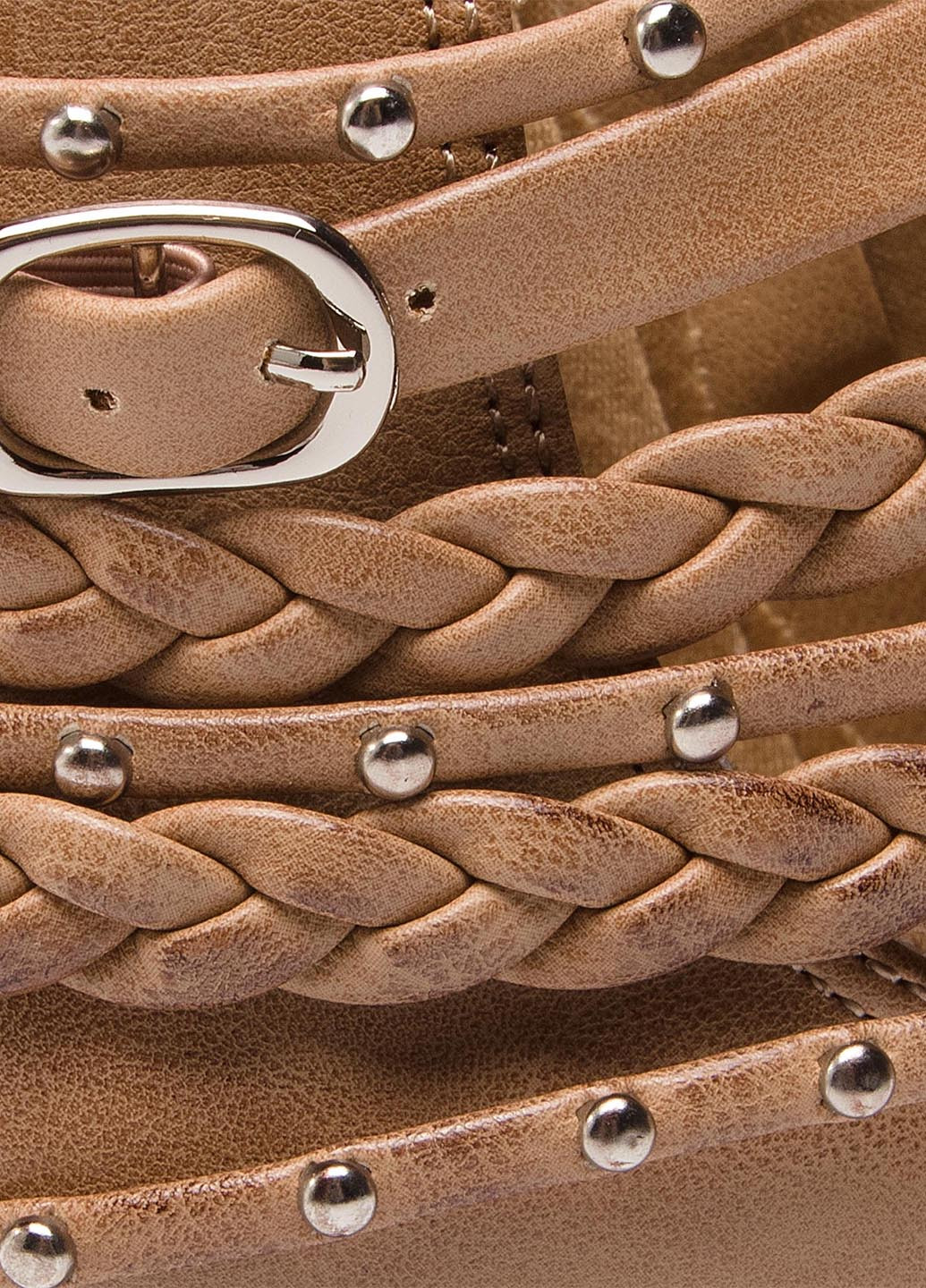 Осенние черевики казаки DeeZee плетение, с заклепками, с пряжкой из искусственной кожи