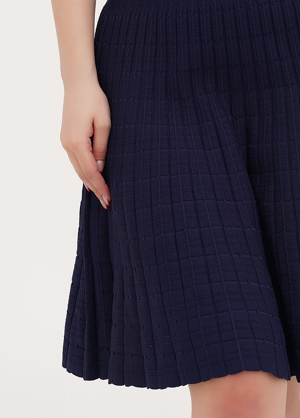 Темно-синя кежуал сукня кльош, на одне плече Michael Kors однотонна