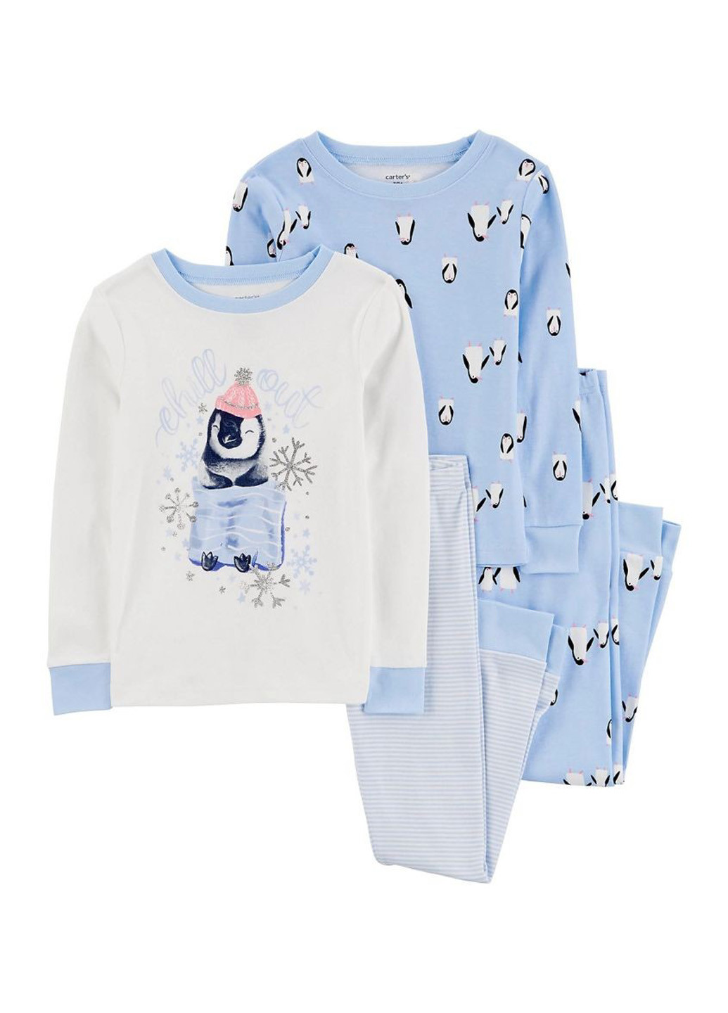 Голубая всесезон пижама (лонгслив, брюки) (2 шт.) лонгслив + брюки Carter's