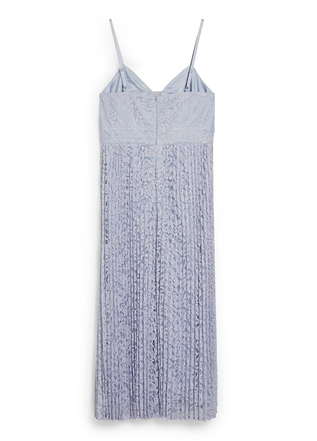 Серо-голубое кэжуал платье плиссированное C&A однотонное