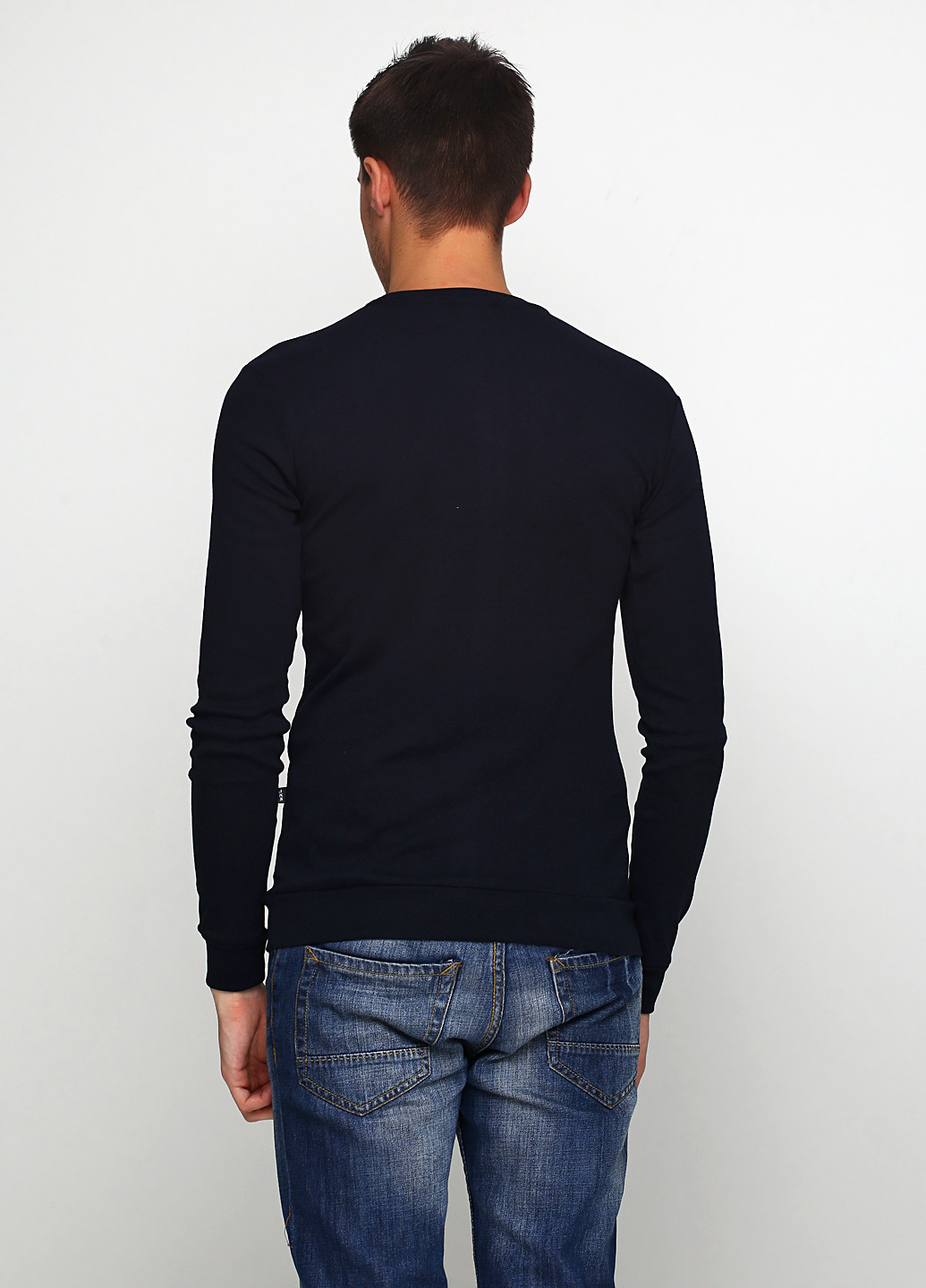 Лонгслів MSY однотонний темно-синій кежуали