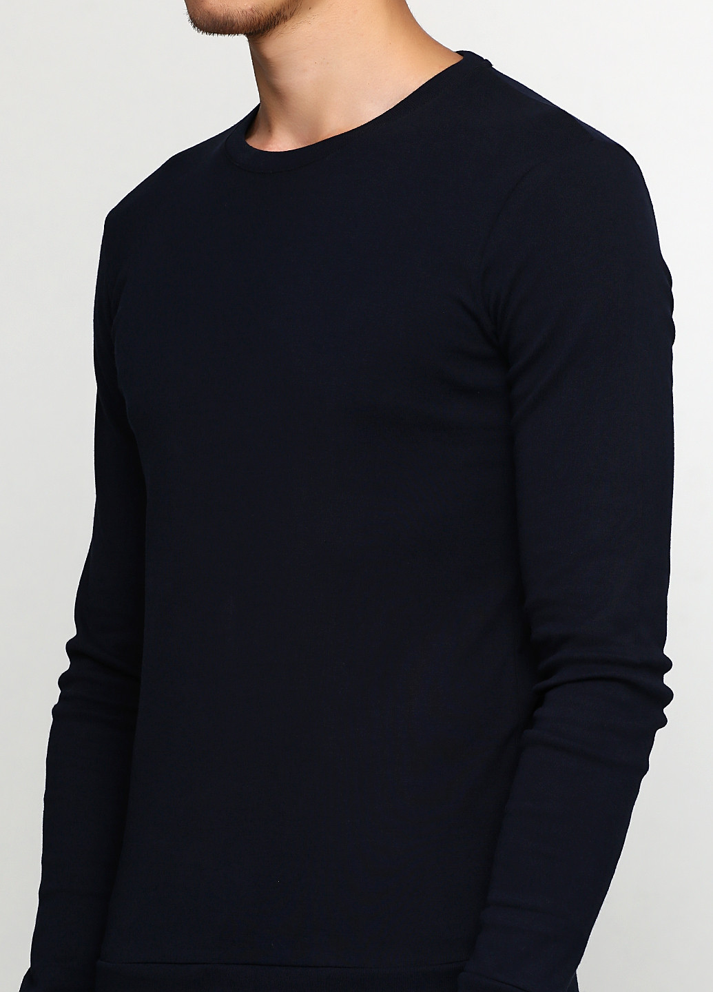 Лонгслів MSY однотонний темно-синій кежуали