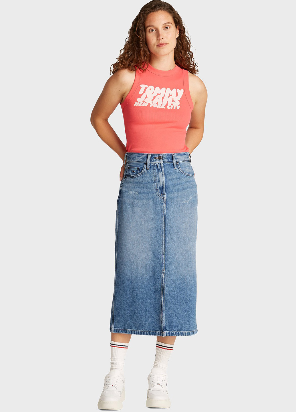 Синяя джинсовая варенка юбка Tommy Jeans карандаш