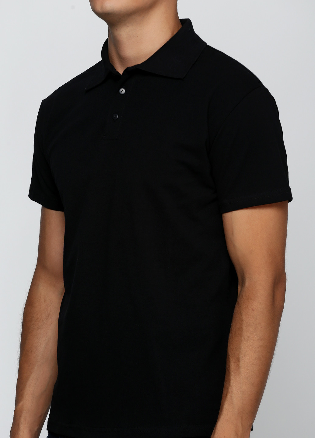 Черная футболка-поло для мужчин Роза однотонная