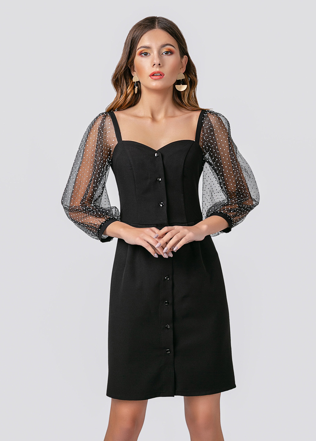 Черное коктейльное платье футляр Azuri однотонное