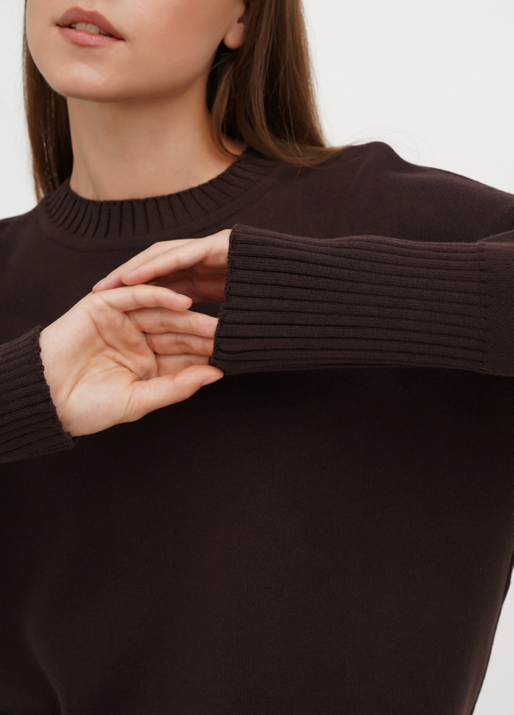 Темно-коричневый демисезонный свитер джемпер ESSME