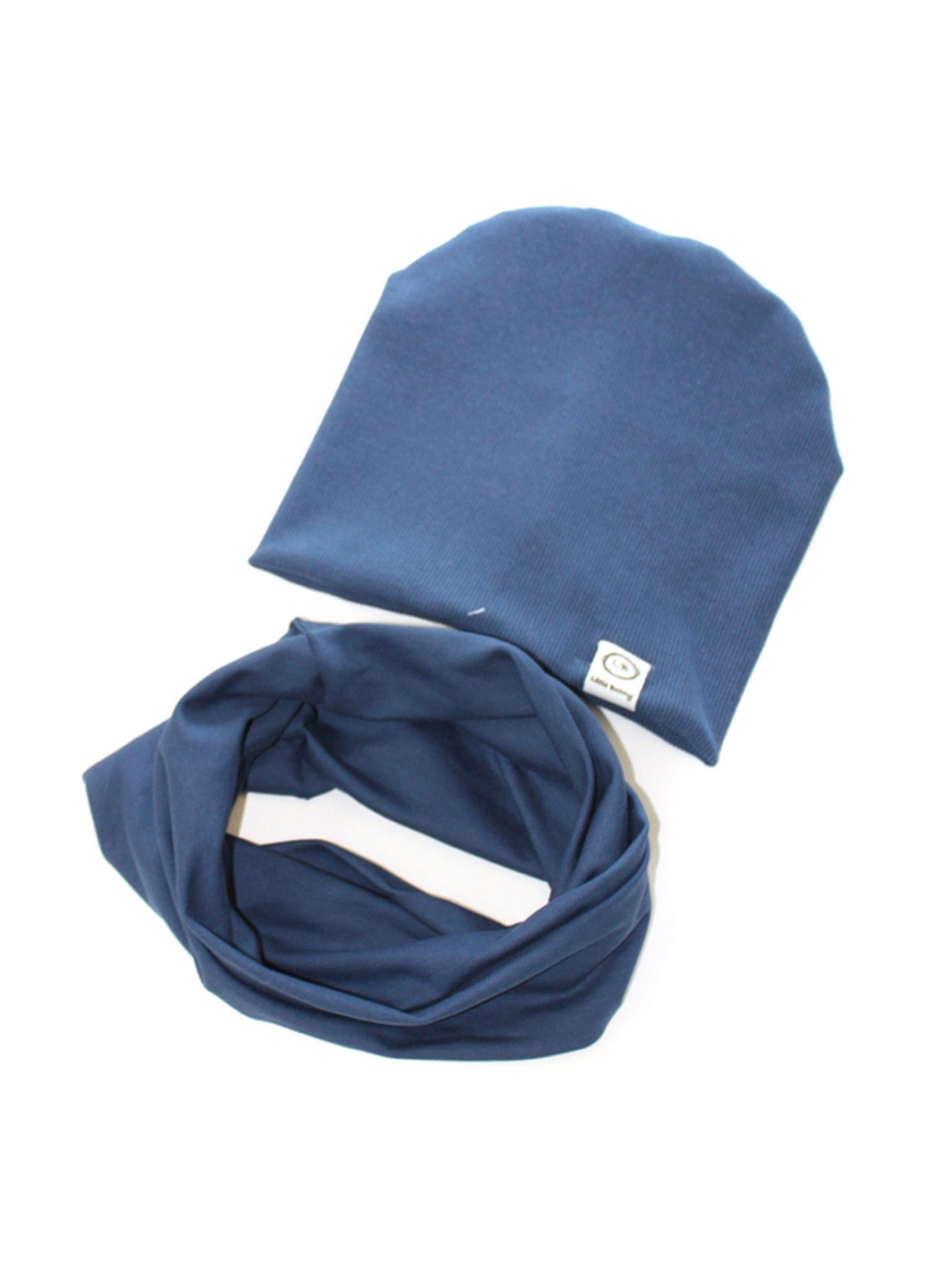 Синій демісезонний комплект (шапка, шарф-снуд) Little Bunny