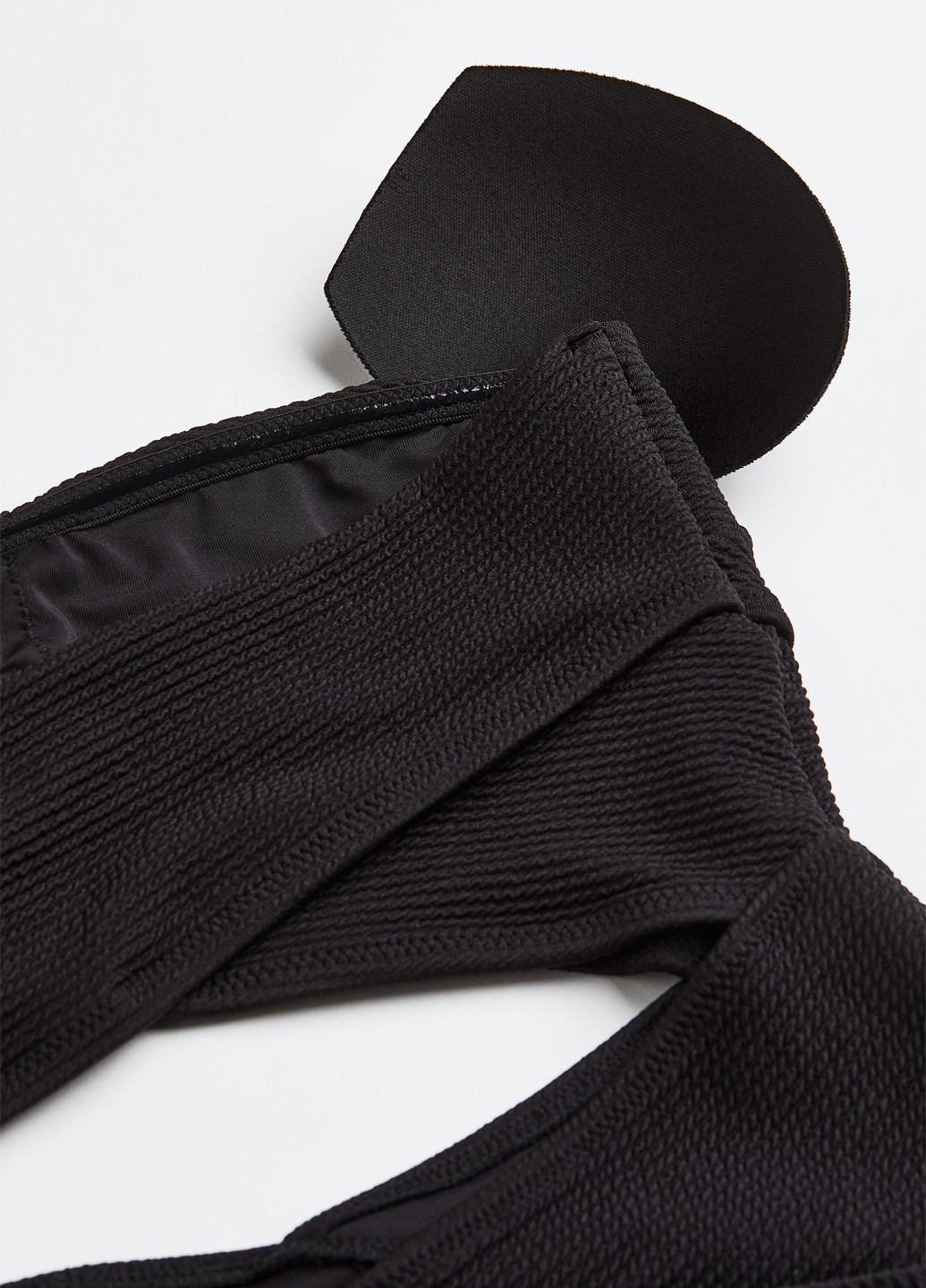 Черный летний купальник слитный, бандо H&M