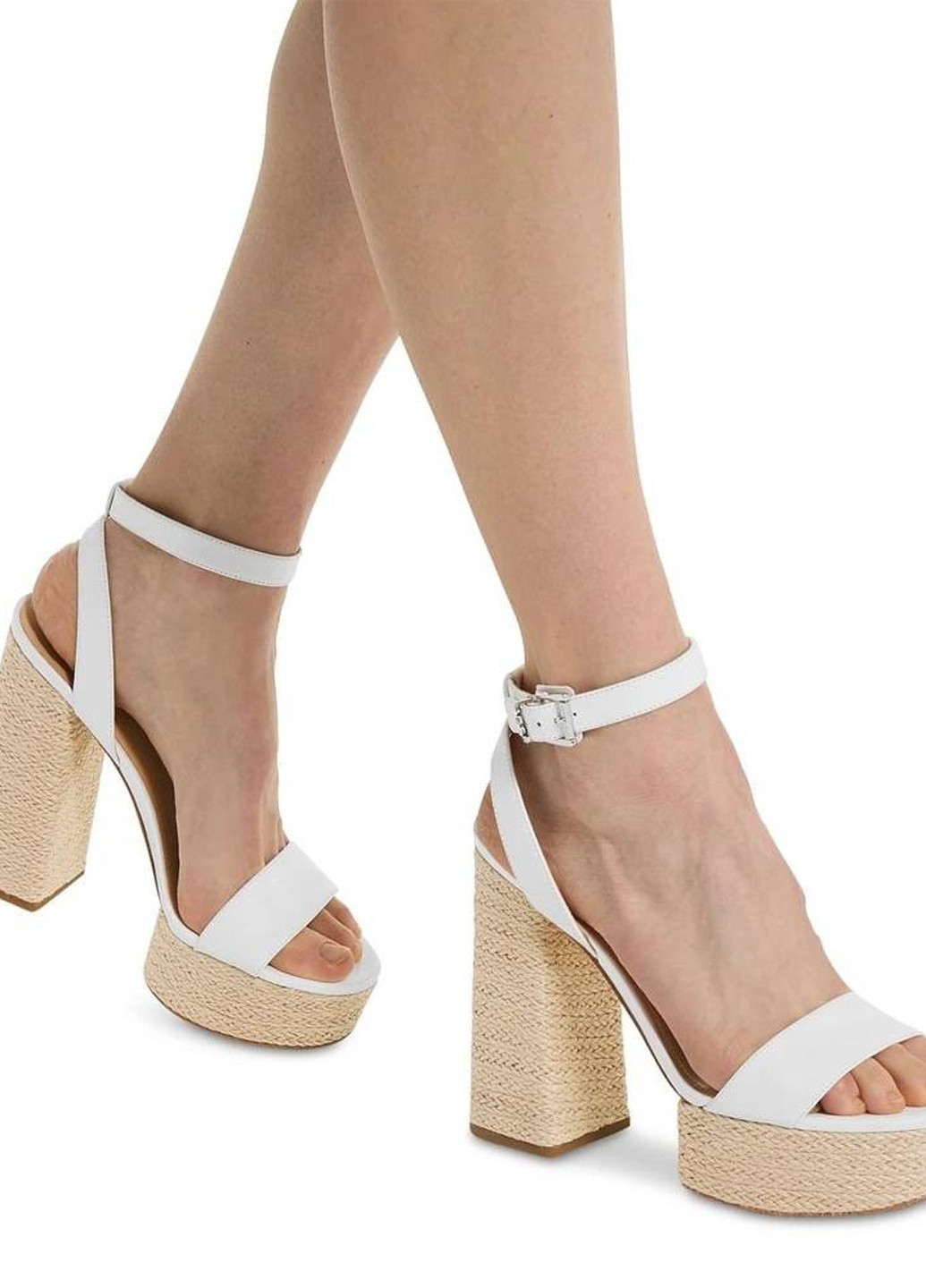 Белые босоножки Michael Kors с ремешком на плетеной подошве