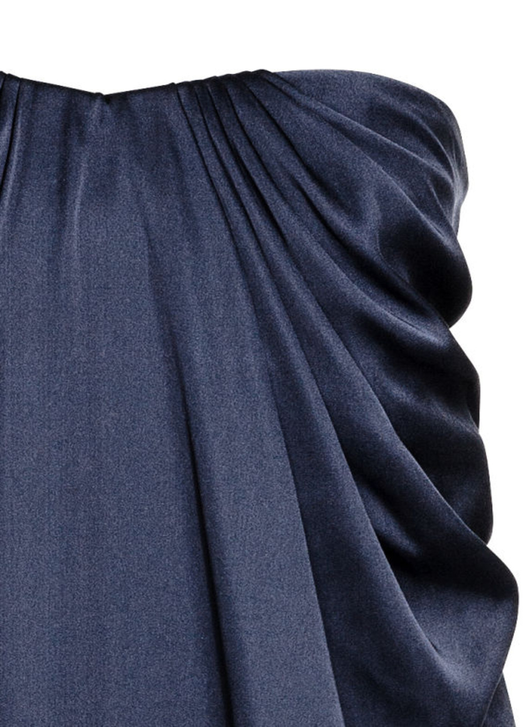 Темно-синее вечернее платье а-силуэт H&M однотонное