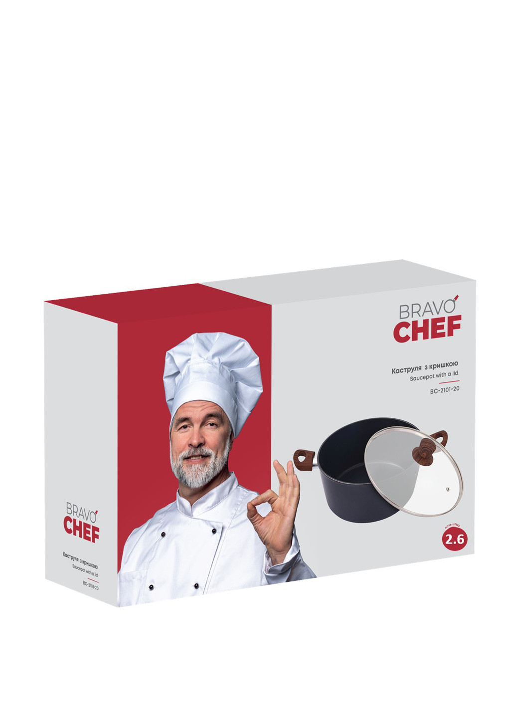 Кастрюля, 2.6 л Bravo Chef (261332996)