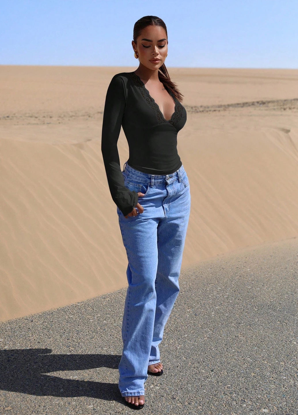 Чёрная блуза SHEIN