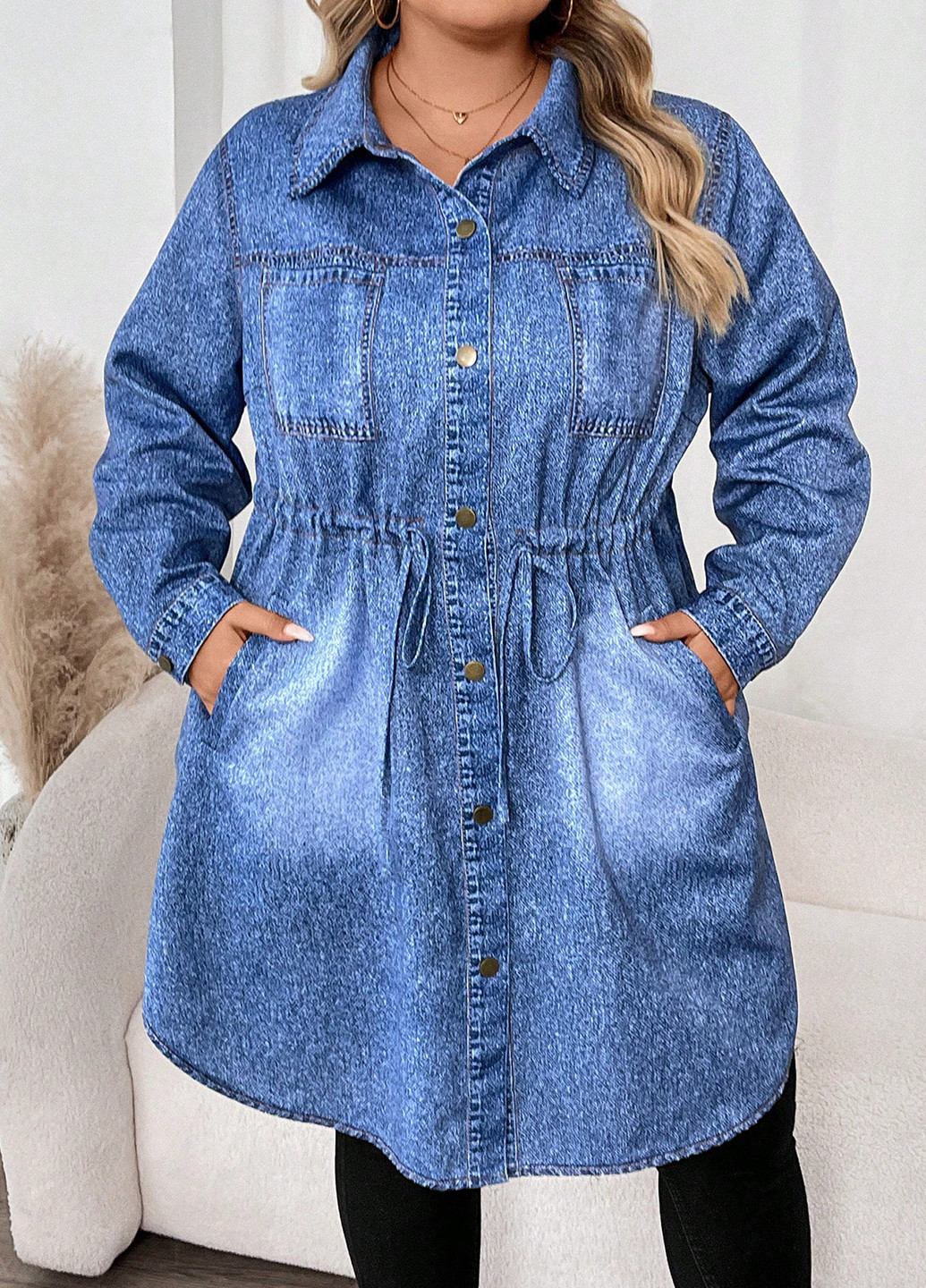 Синяя демисезонная куртка SHEIN