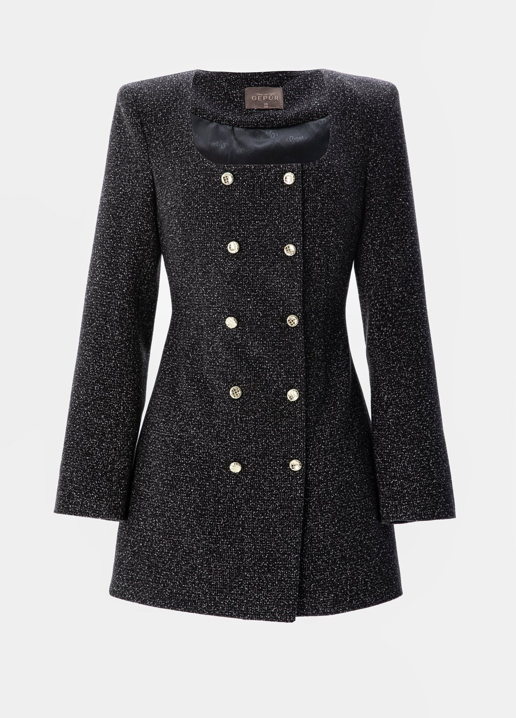 Черное деловое, кэжуал платье Gepur меланжевое