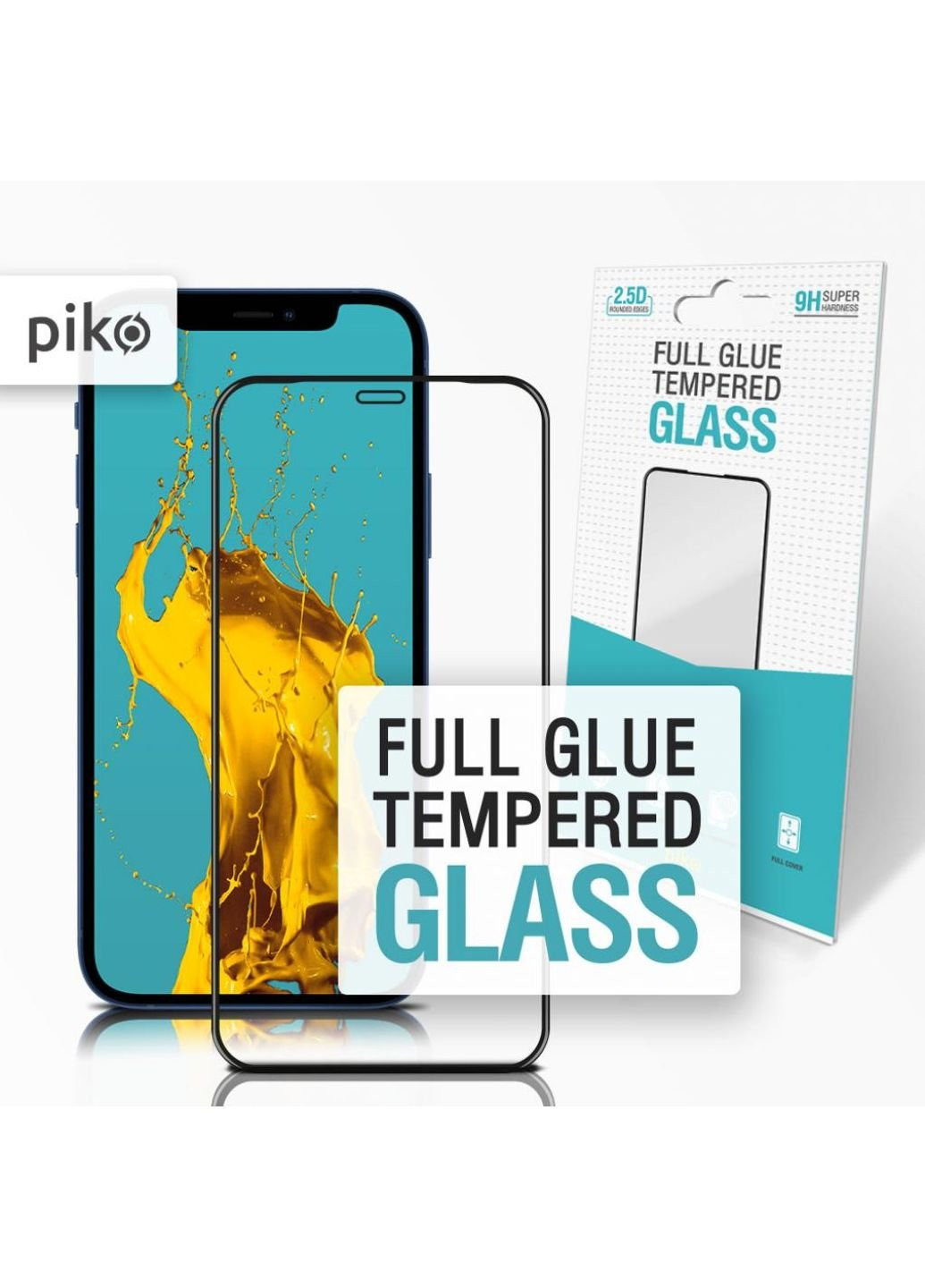 Стекло защитное Full Glue Apple Iphone 12 (black) (1283126506444) Piko (249599631)