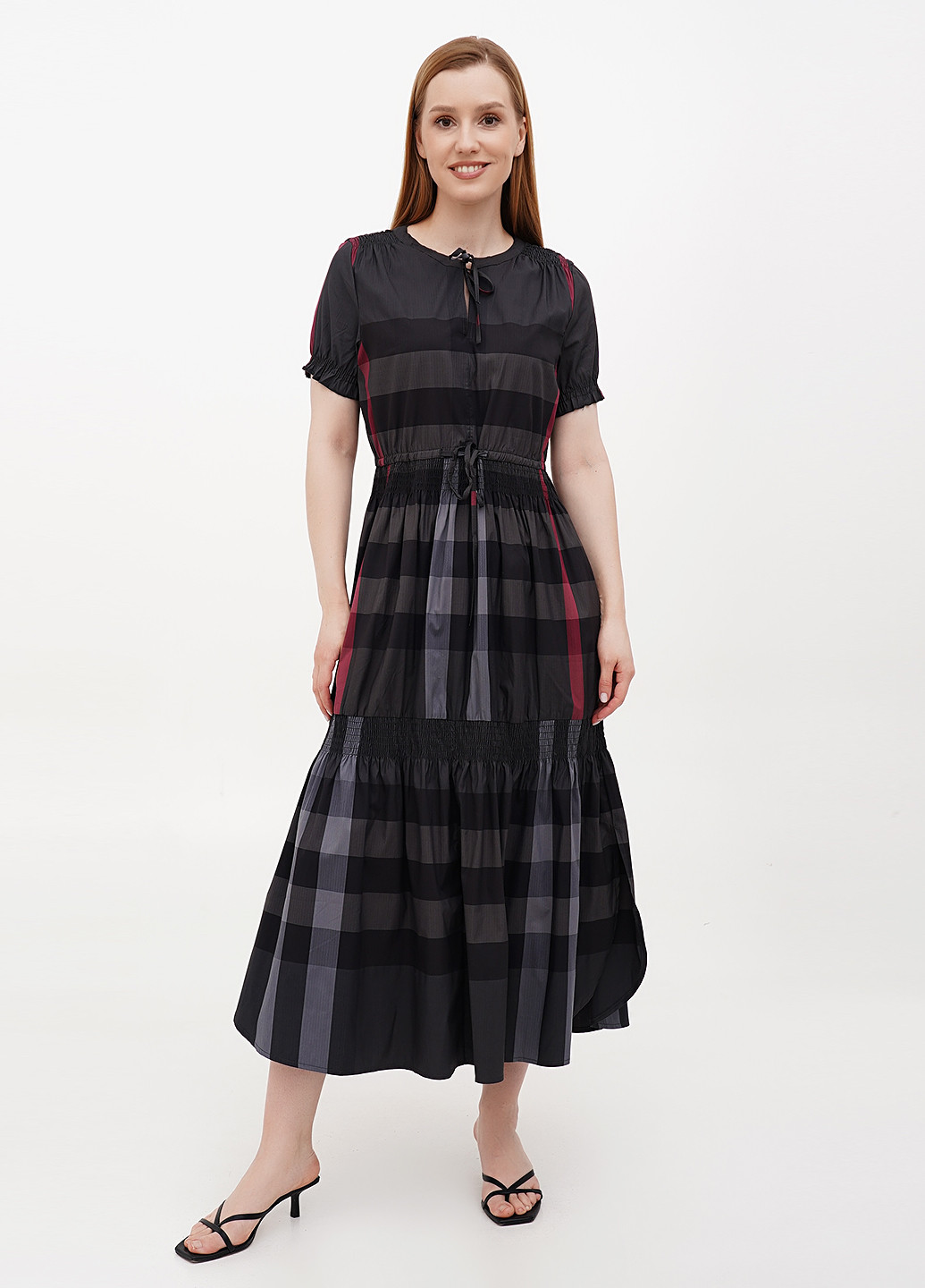 Комбінована кежуал сукня Burberry в клітинку