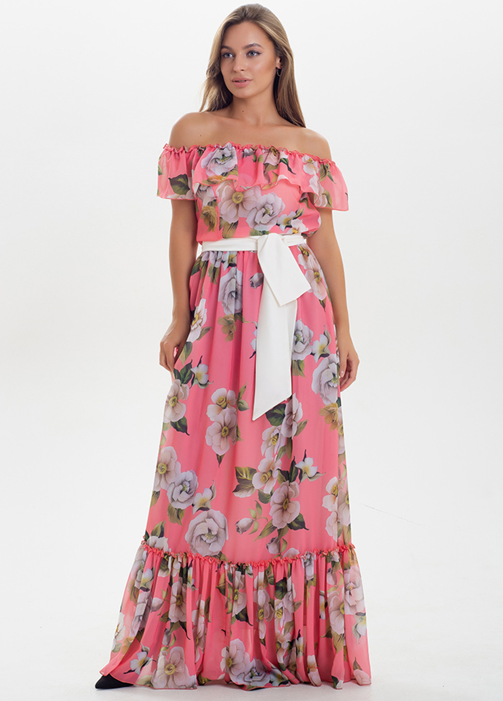 Коралловое кэжуал платье Sellin с цветочным принтом