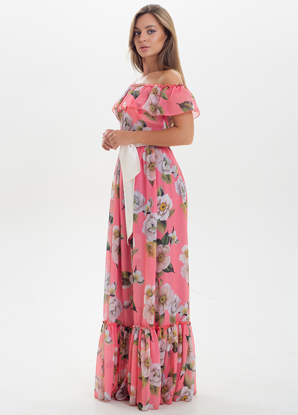 Коралловое кэжуал платье Sellin с цветочным принтом