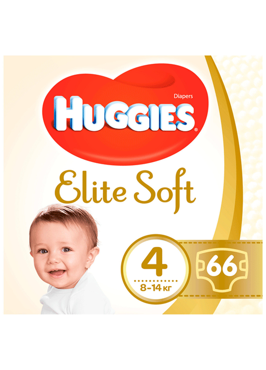 Подгузники Elite Soft 4 (8-14 кг) 66 шт. Huggies (221768485)