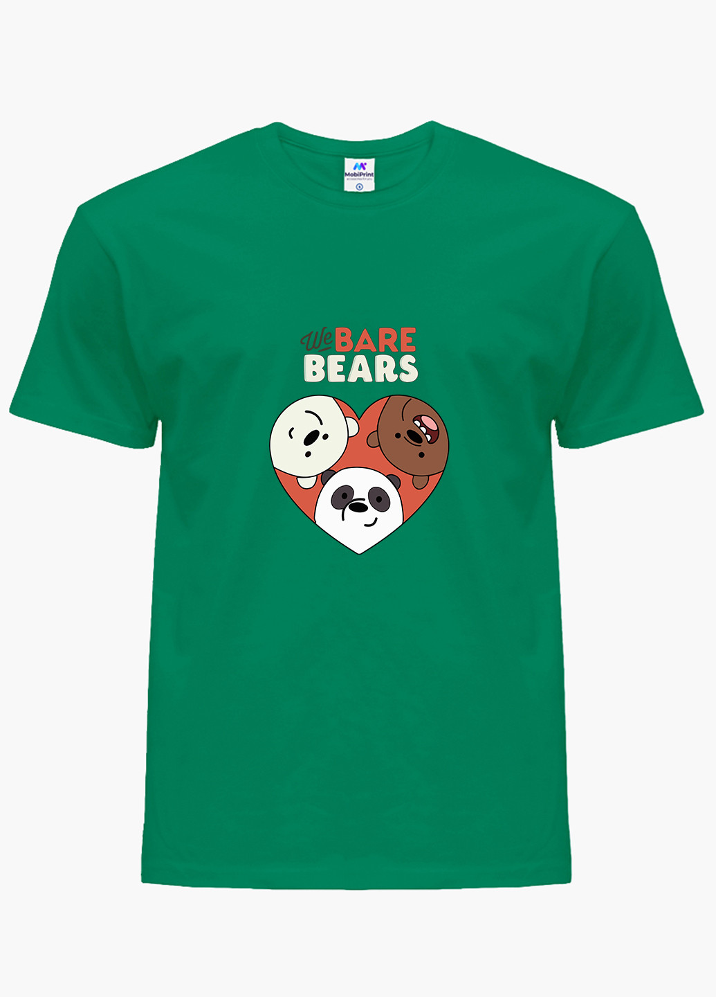 Зелена демісезонна футболка дитяча вся правда про ведмедів (we bare bears) (9224-2669) MobiPrint
