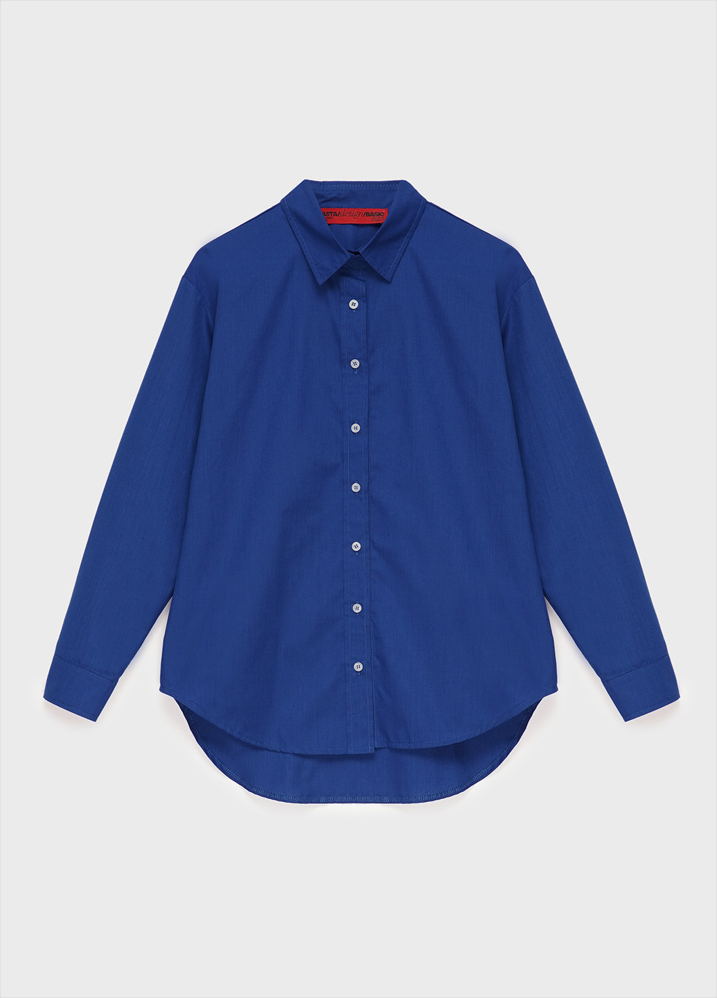 Синяя кэжуал рубашка однотонная KASTA design