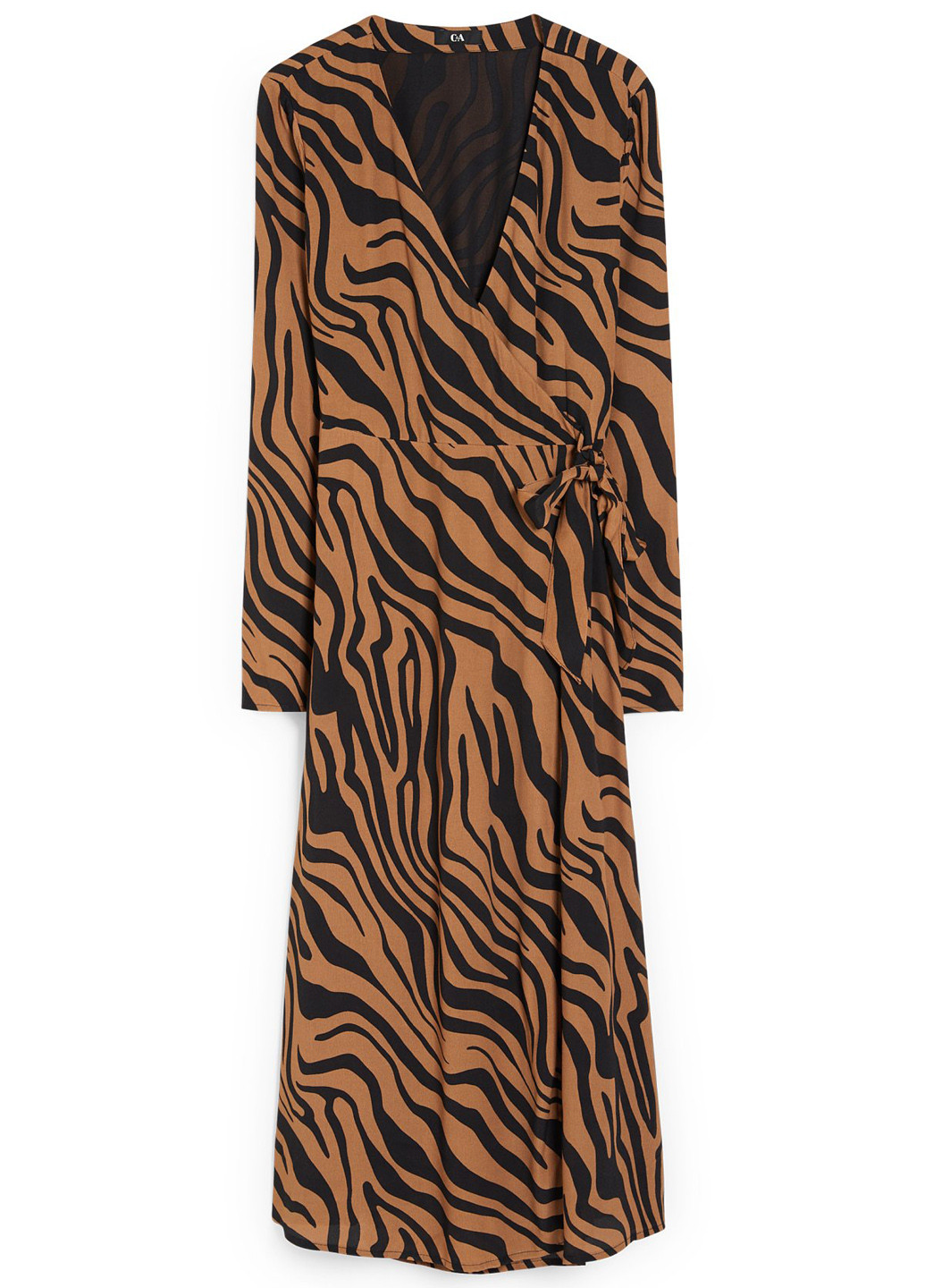 Коричнева кежуал сукня на запах C&A тигровый