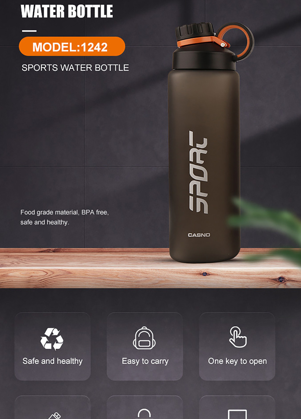 Спортивная бутылка для воды 800 Casno (242189059)