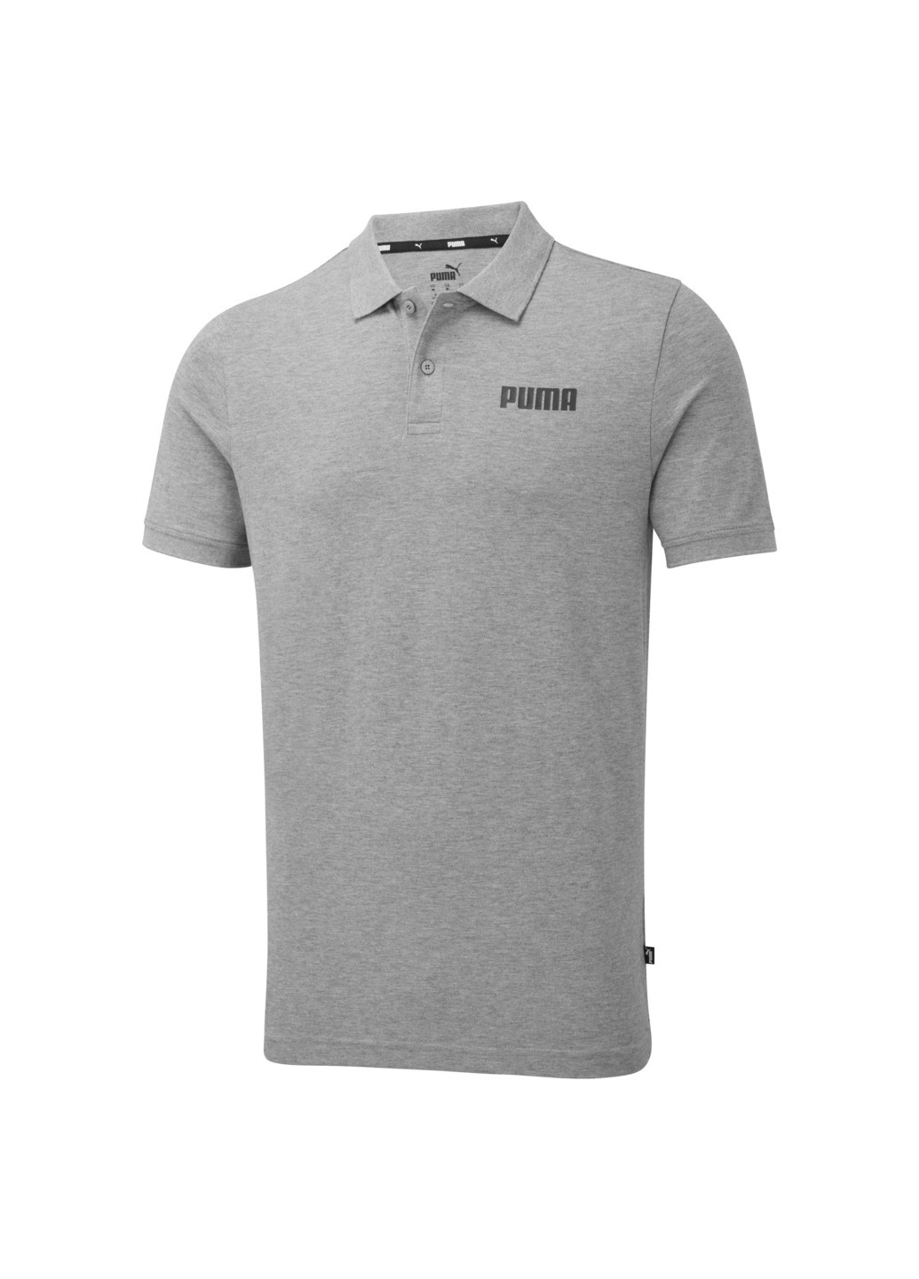 Серая футболка-поло essentials pique men's polo shirt для мужчин Puma однотонная
