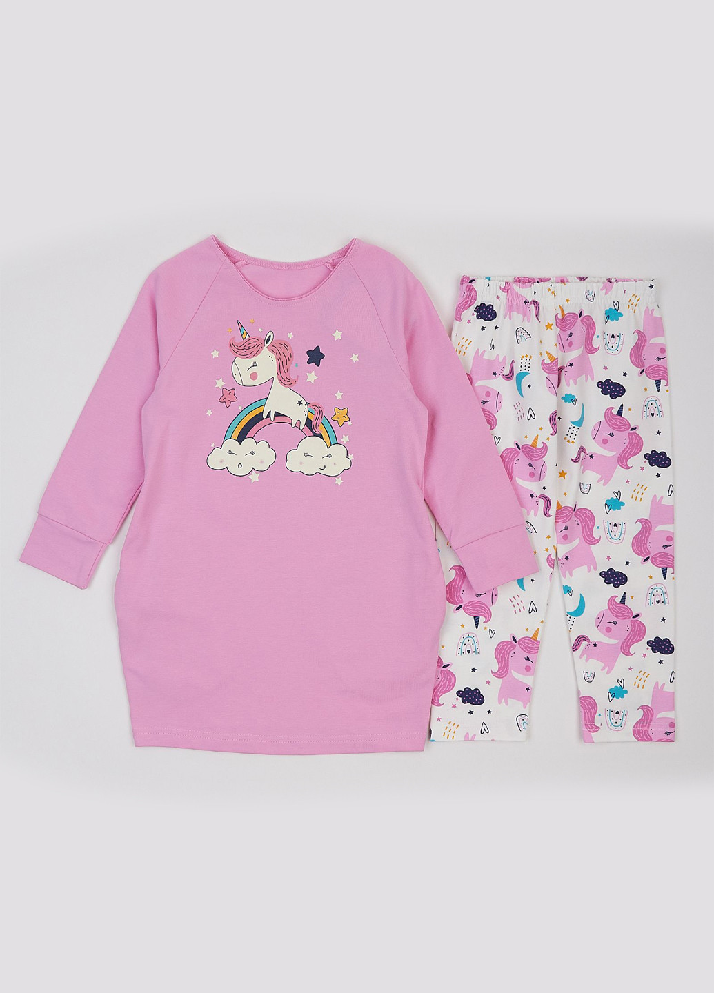 Розовый демисезонный комплект (туника, леггинсы) Ляля