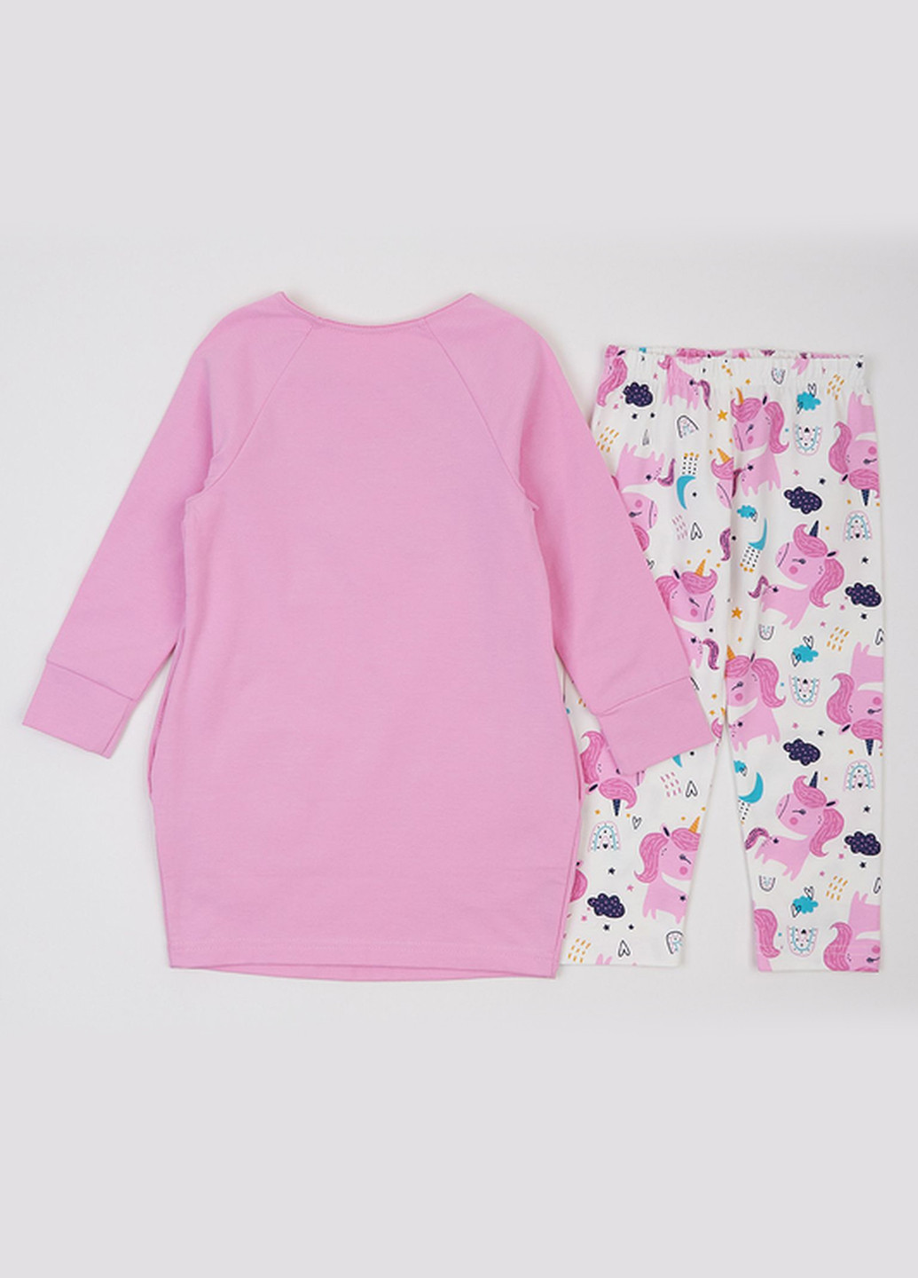 Розовый демисезонный комплект (туника, леггинсы) Ляля