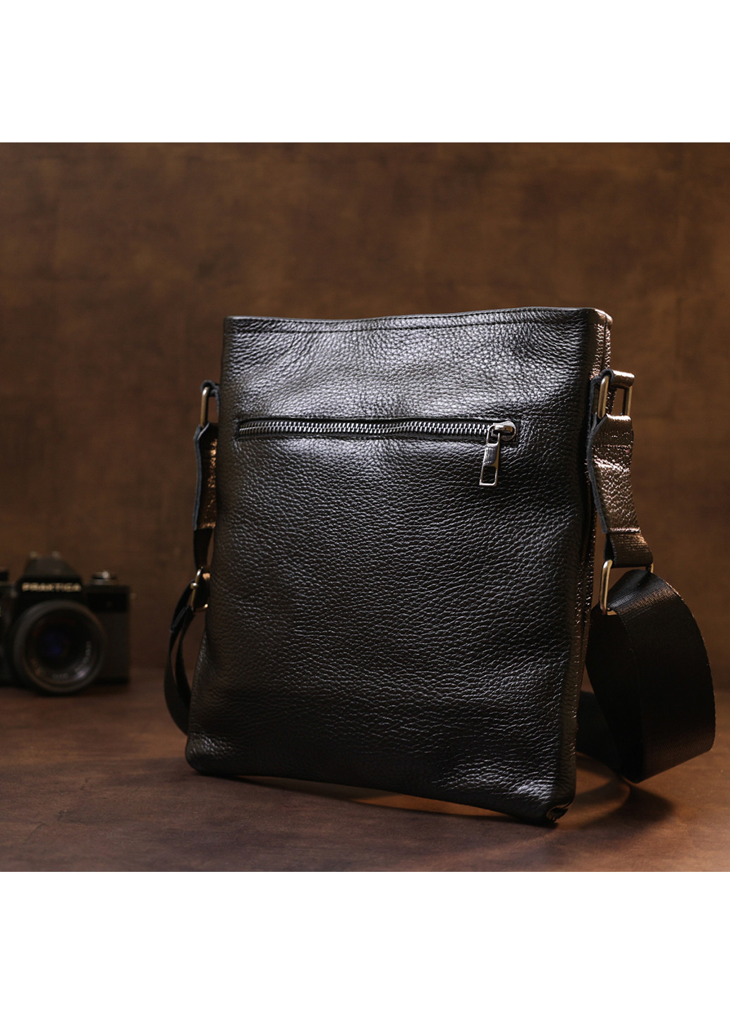 Чоловіча шкіряна сумка через плече 24х26 см Shvigel (253490842)