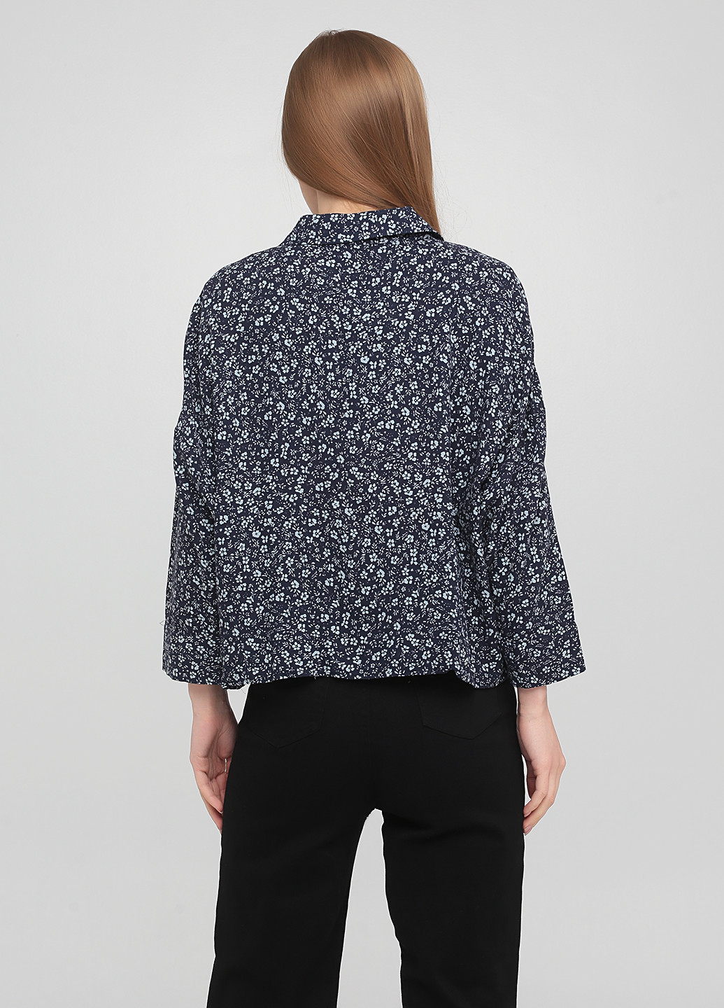 Темно-синяя летняя блуза Pull & Bear