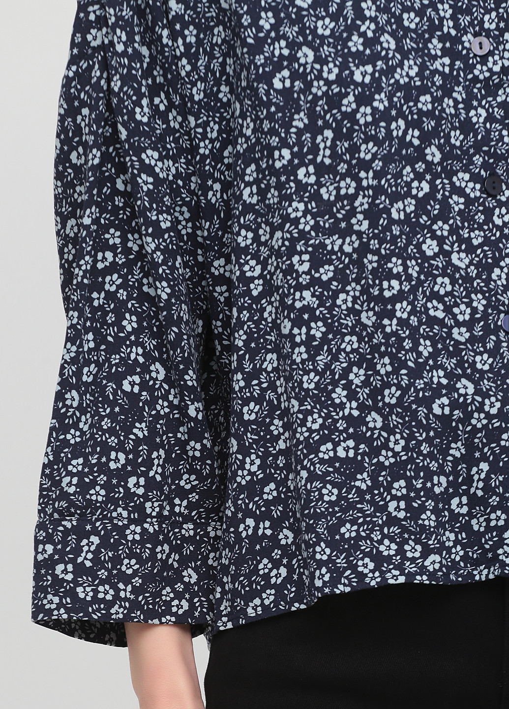 Темно-синяя летняя блуза Pull & Bear
