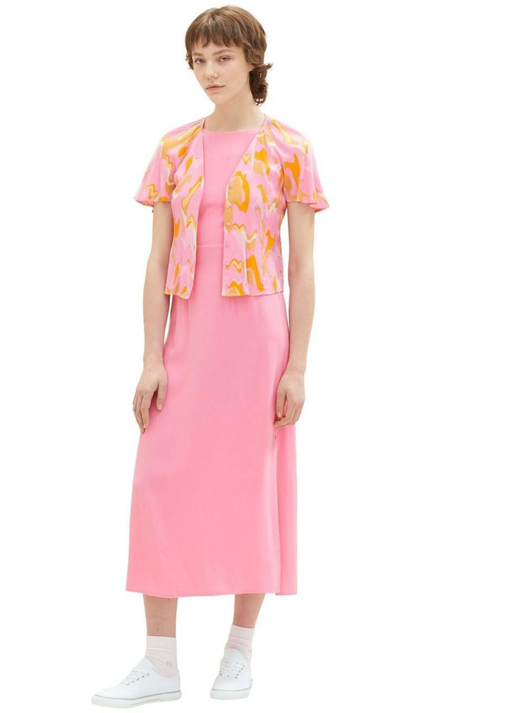 Рожева кежуал сукня Tom Tailor однотонна