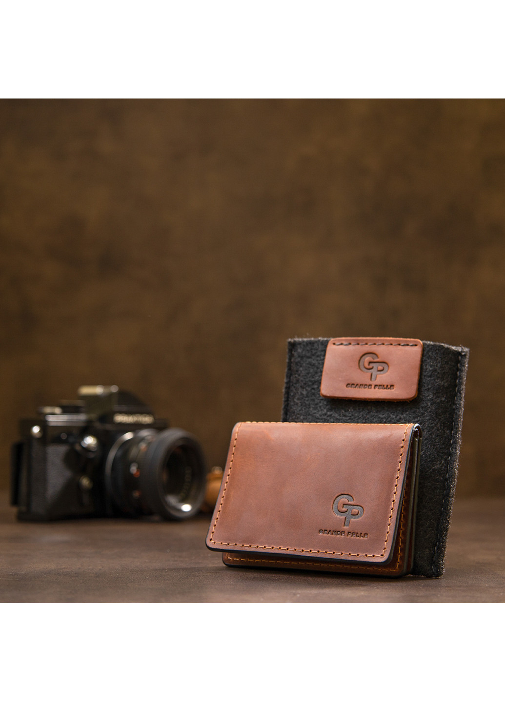 Кожаная визитница 10х7х1,5 см Grande Pelle (252417274)