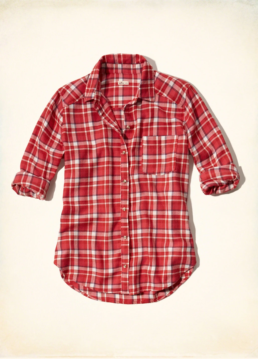 Красная кэжуал рубашка Hollister