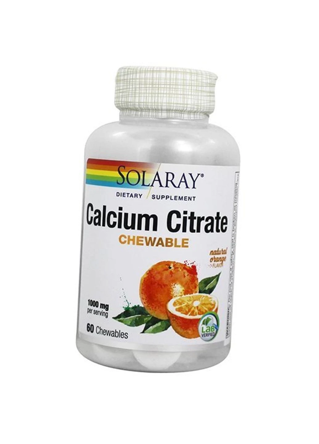 Кальцій Calcium Citrate 60 жуйок Апельсин Solaray (255408015)