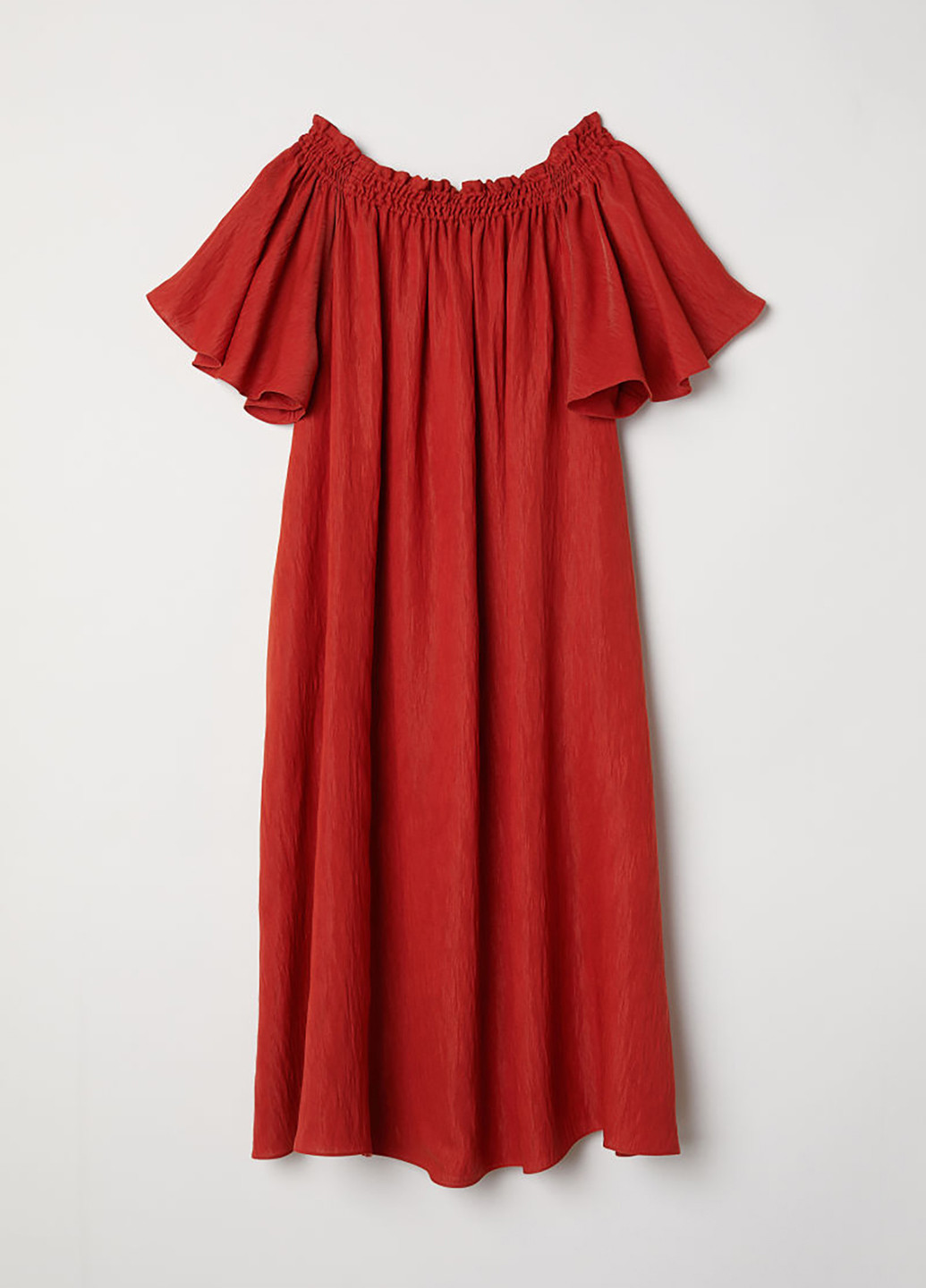 Оранжево-красное кэжуал платье H&M однотонное