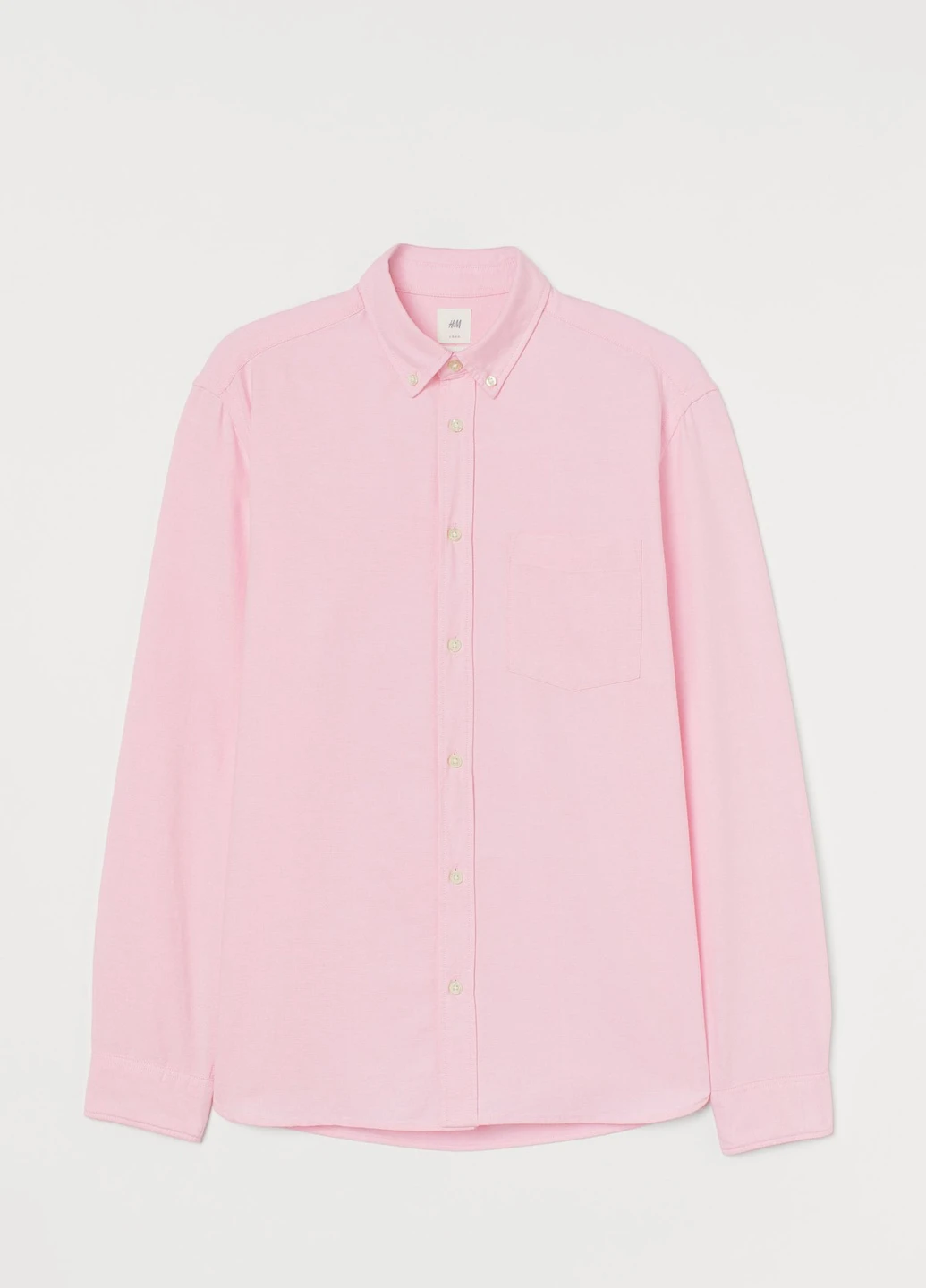 Светло-розовая рубашка однотонная H&M