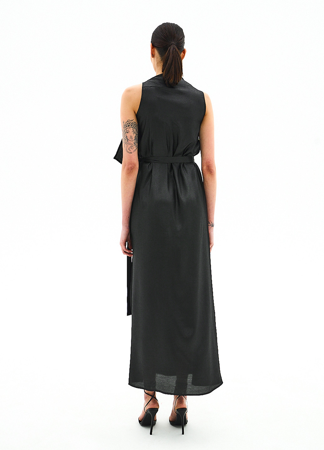 Чорна кежуал, вечірня сукня в грецькому стилі BGL однотонна