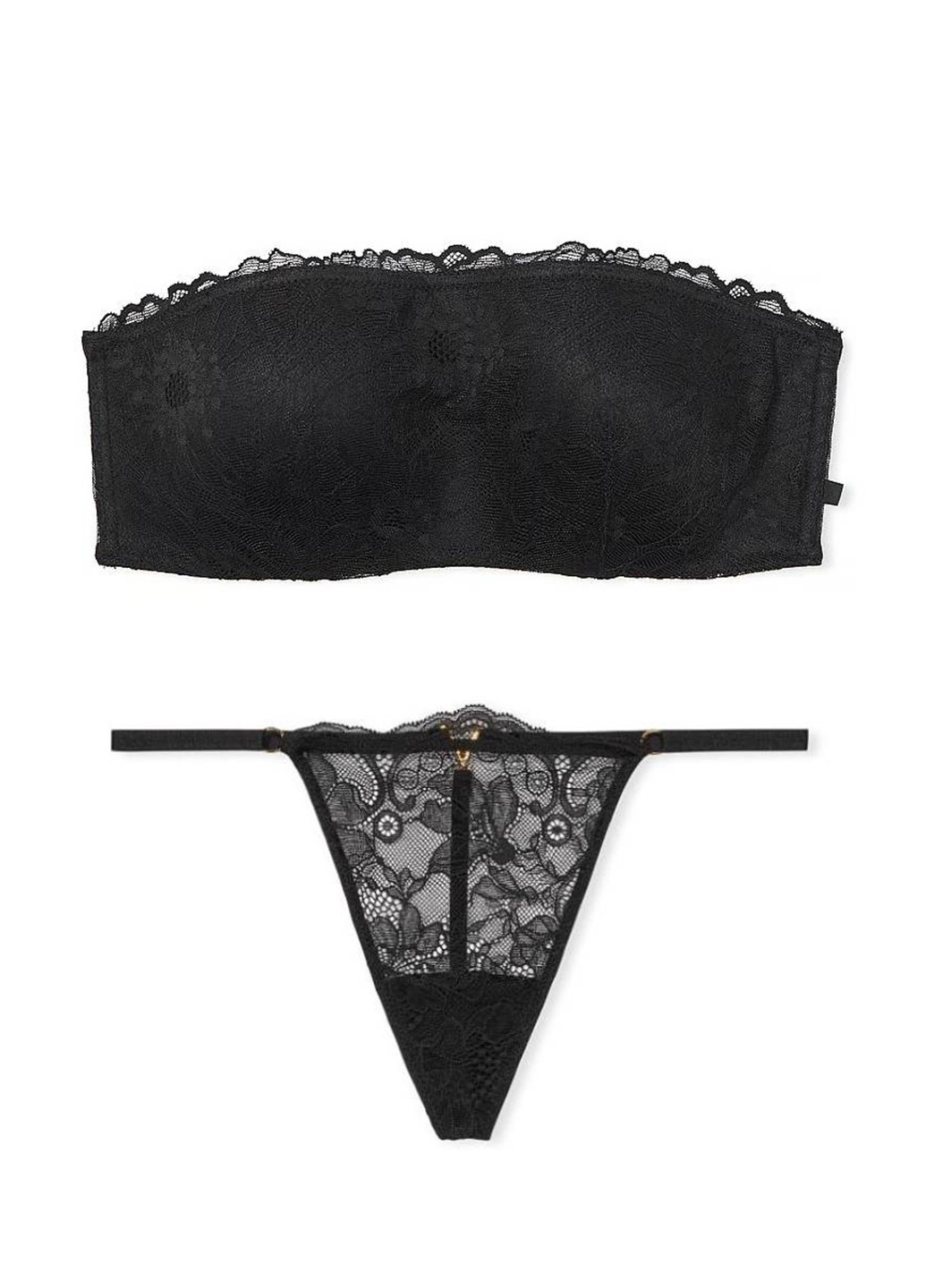 Чорний демісезонний комплект (бюстгальтер, трусики) Victoria's Secret