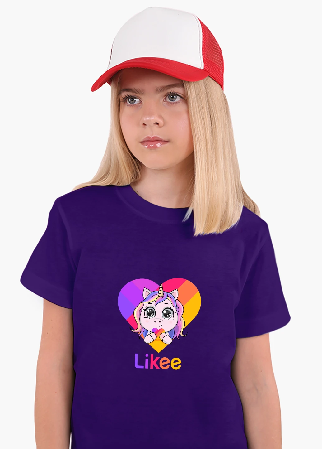 Фиолетовая демисезонная футболка детская лайки единорог (likee unicorn)(9224-1593) MobiPrint